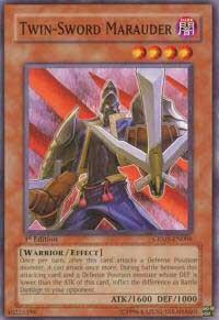 Twin-Sword Marauder trading card from Crimson Crisis Twin-Sword Marauder - Crimson Crisis YuGiOh trading card