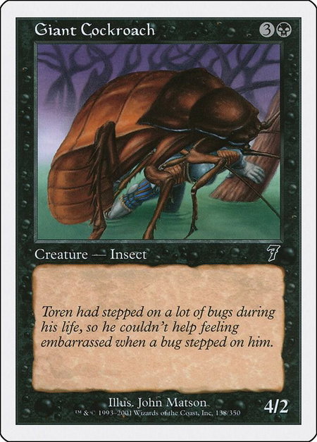 Giant Cockroach - 7th Edition Magic: The Gathering trading card