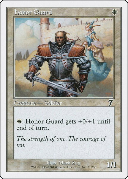 Honor Guard trading card from 7th Edition Honor Guard - 7th Edition Magic: The Gathering trading card