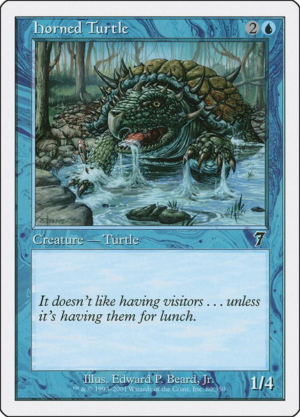 Horned Turtle trading card from 7th Edition Horned Turtle - 7th Edition Magic: The Gathering trading card