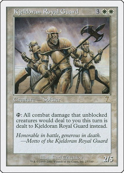 Kjeldoran Royal Guard trading card from 7th Edition Kjeldoran Royal Guard - 7th Edition Magic: The Gathering trading card