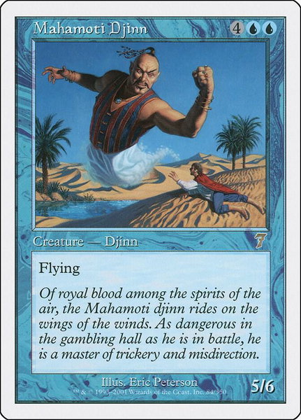 Mahamoti Djinn trading card from 7th Edition Mahamoti Djinn - 7th Edition Magic: The Gathering trading card