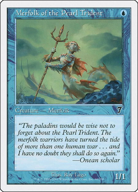 Merfolk of the Pearl Trident - 7th Edition Magic: The Gathering trading card