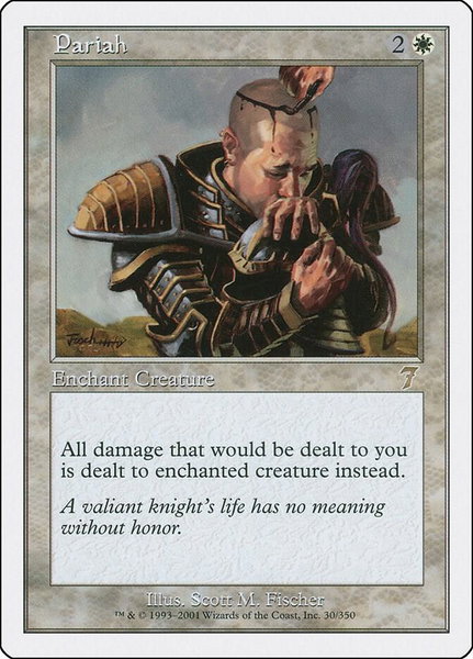 Pariah trading card from 7th Edition Pariah - 7th Edition Magic: The Gathering trading card