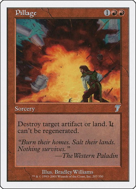 Pillage - 7th Edition Magic: The Gathering trading card