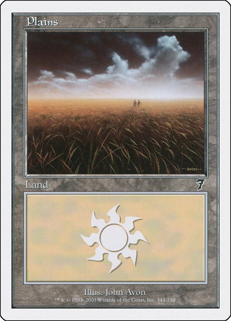 Plains (344) - 7th Edition Magic: The Gathering trading card