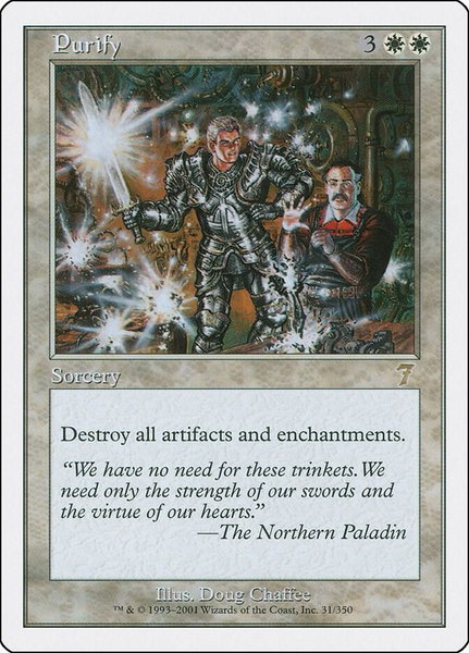 Purify trading card from 7th Edition Purify - 7th Edition Magic: The Gathering trading card