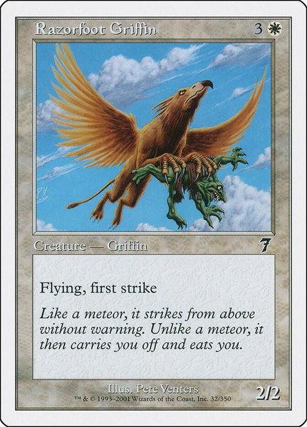 Razorfoot Griffin trading card from 7th Edition Razorfoot Griffin - 7th Edition Magic: The Gathering trading card