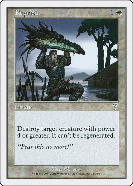 Reprisal trading card from 7th Edition Reprisal - 7th Edition Magic: The Gathering trading card