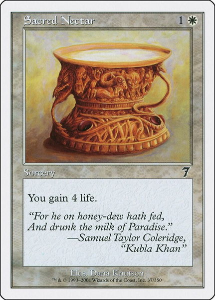 Sacred Nectar trading card from 7th Edition Sacred Nectar - 7th Edition Magic: The Gathering trading card