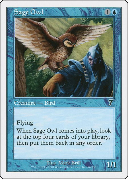 Sage Owl - 7th Edition Magic: The Gathering trading card
