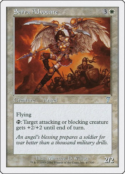 Serra Advocate trading card from 7th Edition Serra Advocate - 7th Edition Magic: The Gathering trading card