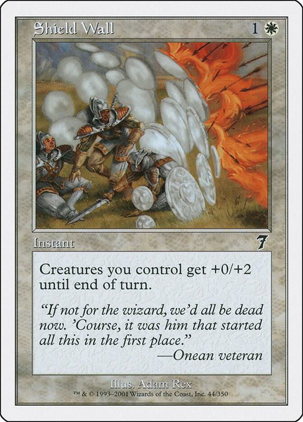Shield Wall trading card from 7th Edition Shield Wall - 7th Edition Magic: The Gathering trading card