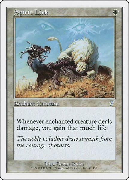 Spirit Link trading card from 7th Edition Spirit Link - 7th Edition Magic: The Gathering trading card