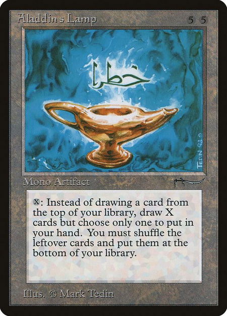 Aladdin's Lamp - Arabian Nights Magic: The Gathering trading card