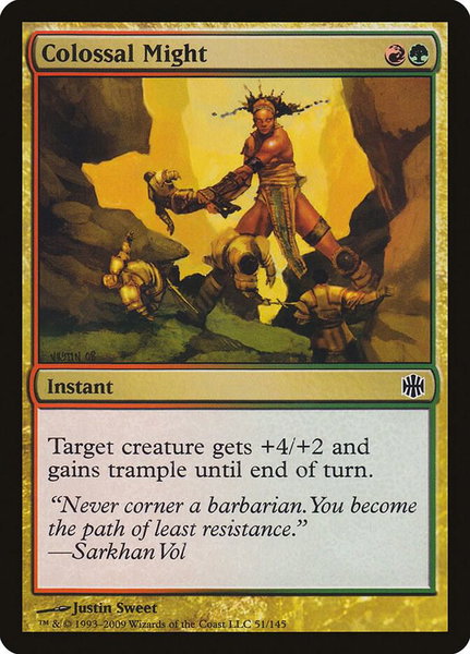 Colossal Might trading card from Alara Reborn Colossal Might - Alara Reborn Magic: The Gathering trading card