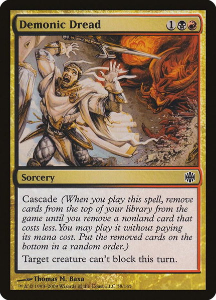 Demonic Dread trading card from Alara Reborn Demonic Dread - Alara Reborn Magic: The Gathering trading card