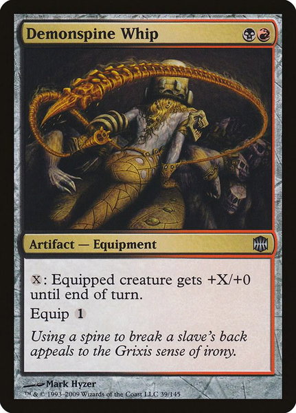 Demonspine Whip trading card from Alara Reborn Demonspine Whip - Alara Reborn Magic: The Gathering trading card