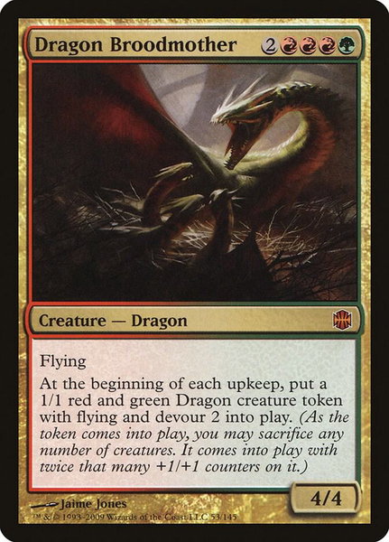 Dragon Broodmother trading card from Alara Reborn Dragon Broodmother - Alara Reborn Magic: The Gathering trading card