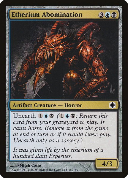 Etherium Abomination trading card from Alara Reborn Etherium Abomination - Alara Reborn Magic: The Gathering trading card