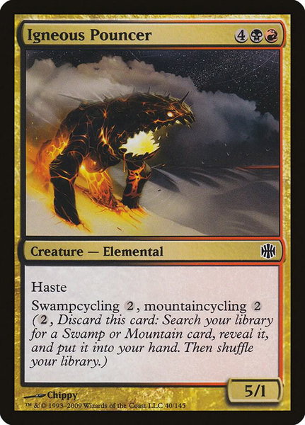 Igneous Pouncer trading card from Alara Reborn Igneous Pouncer - Alara Reborn Magic: The Gathering trading card