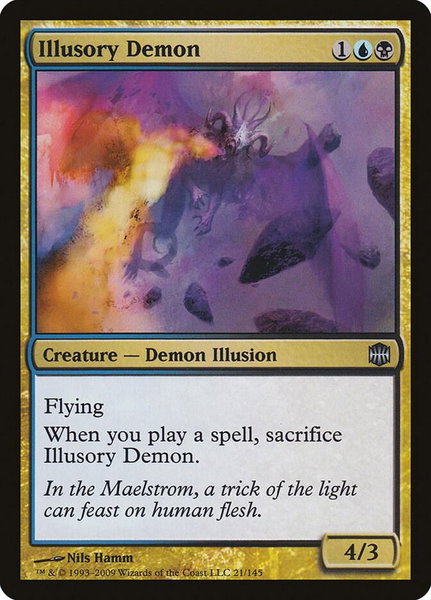 Illusory Demon trading card from Alara Reborn Illusory Demon - Alara Reborn Magic: The Gathering trading card