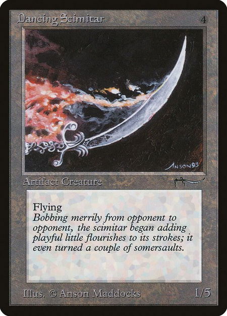 Dancing Scimitar - Arabian Nights Magic: The Gathering trading card