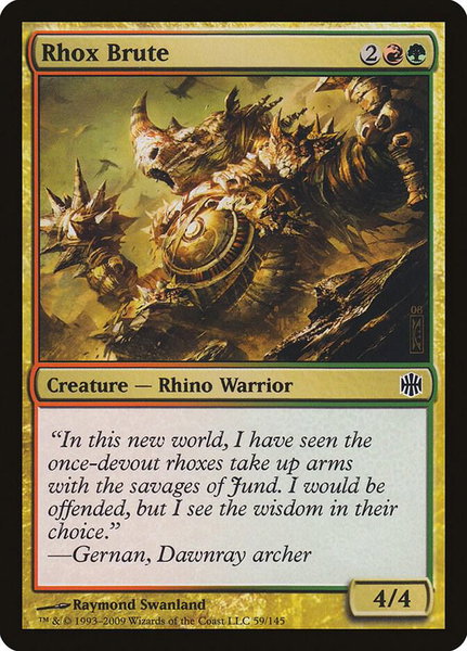 Rhox Brute trading card from Alara Reborn Rhox Brute - Alara Reborn Magic: The Gathering trading card