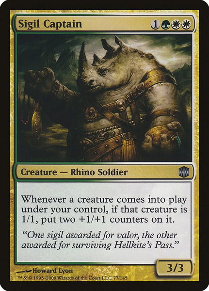 Sigil Captain trading card from Alara Reborn Sigil Captain - Alara Reborn Magic: The Gathering trading card