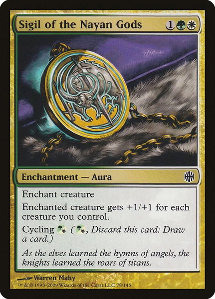 Sigil of the Nayan Gods trading card from Alara Reborn Sigil of the Nayan Gods - Alara Reborn Magic: The Gathering trading card