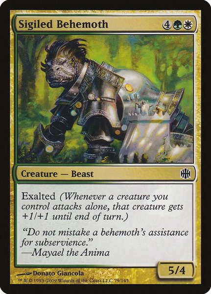 Sigiled Behemoth trading card from Alara Reborn Sigiled Behemoth - Alara Reborn Magic: The Gathering trading card