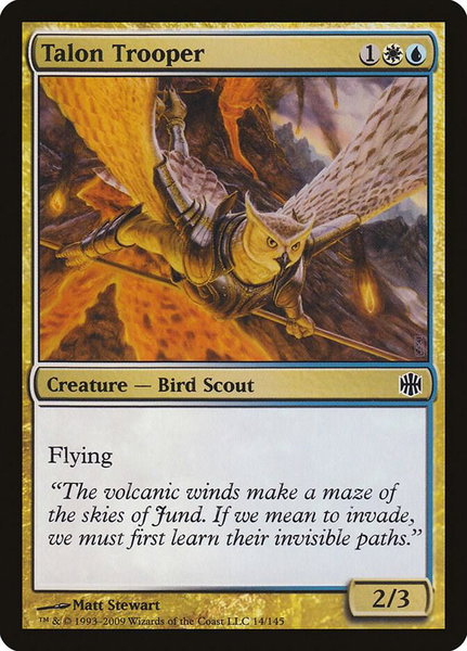 Talon Trooper trading card from Alara Reborn Talon Trooper - Alara Reborn Magic: The Gathering trading card