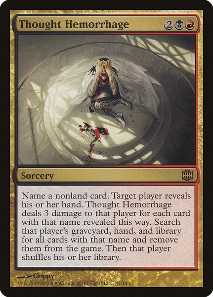 Thought Hemorrhage trading card from Alara Reborn Thought Hemorrhage - Alara Reborn Magic: The Gathering trading card