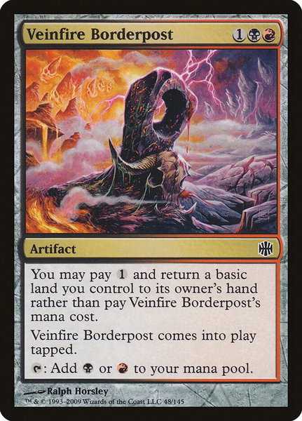 Veinfire Borderpost trading card from Alara Reborn Veinfire Borderpost - Alara Reborn Magic: The Gathering trading card