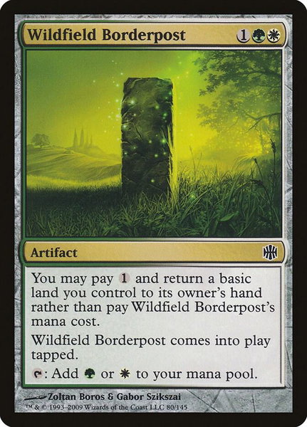 Wildfield Borderpost trading card from Alara Reborn Wildfield Borderpost - Alara Reborn Magic: The Gathering trading card
