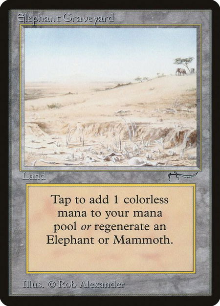 Elephant Graveyard - Arabian Nights Magic: The Gathering trading card