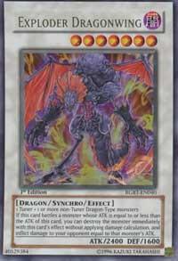 Exploder Dragonwing trading card from Raging Battle Exploder Dragonwing - Raging Battle YuGiOh trading card