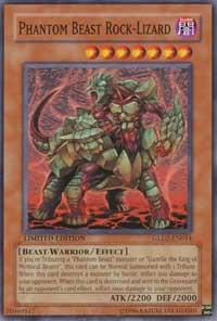 Phantom Beast Rock-Lizard trading card from Gold Series 2009 Phantom Beast Rock-Lizard - Gold Series 2009 YuGiOh trading card