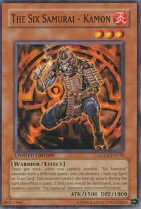 The Six Samurai - Kamon trading card from Gold Series 2009 The Six Samurai - Kamon - Gold Series 2009 YuGiOh trading card