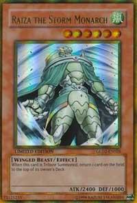 Raiza the Storm Monarch trading card from Gold Series 2009 Raiza the Storm Monarch - Gold Series 2009 YuGiOh trading card