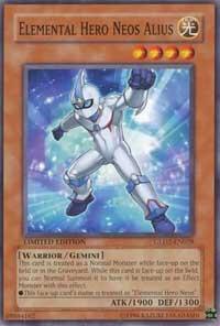 Elemental Hero Neos Alius trading card from Gold Series 2009 Elemental Hero Neos Alius - Gold Series 2009 YuGiOh trading card