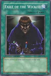 Exile of the Wicked trading card from Gold Series 2009 Exile of the Wicked - Gold Series 2009 YuGiOh trading card
