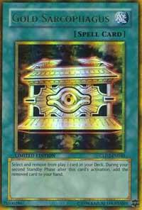 Gold Sarcophagus trading card from Gold Series 2009 Gold Sarcophagus - Gold Series 2009 YuGiOh trading card