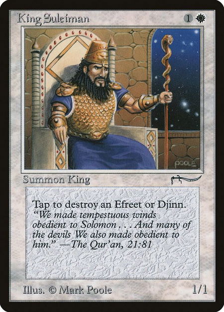 King Suleiman - Arabian Nights Magic: The Gathering trading card