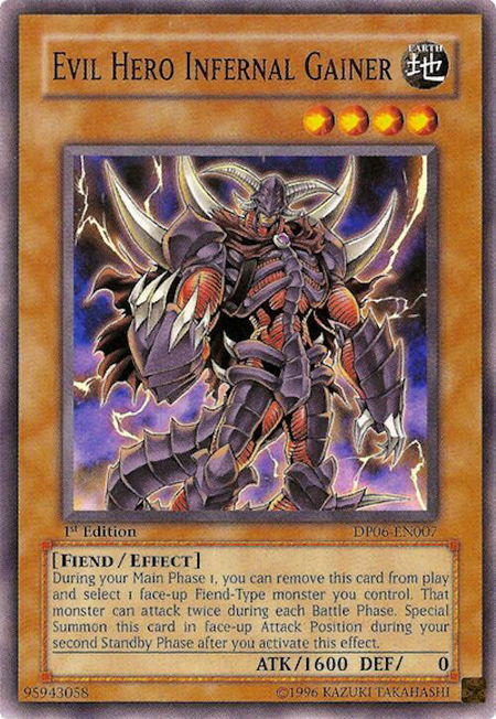 Evil Hero Infernal Gainer - Duelist Pack 6: Jaden Yuki 3 YuGiOh trading card