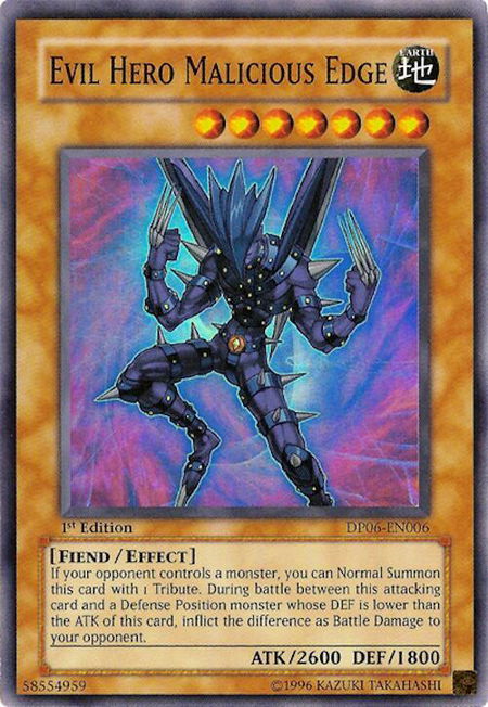 Evil Hero Malicious Edge - Duelist Pack 6: Jaden Yuki 3 YuGiOh trading card