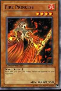 Fire Princess trading card from Gold Series 2008 Fire Princess - Gold Series 2008 YuGiOh trading card