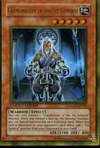 Grandmaster of the Six Samurai trading card from Gold Series 2008 Grandmaster of the Six Samurai - Gold Series 2008 YuGiOh trading card