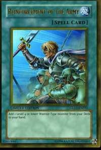 Reinforcement of the Army trading card from Gold Series 2008 Reinforcement of the Army - Gold Series 2008 YuGiOh trading card