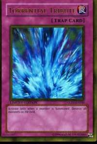 Torrential Tribute trading card from Gold Series 2008 Torrential Tribute - Gold Series 2008 YuGiOh trading card